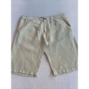 BKE Clayton Linen Blend Shorts Mens 38 Khaki Tailored Fit Casual Preppy Summer